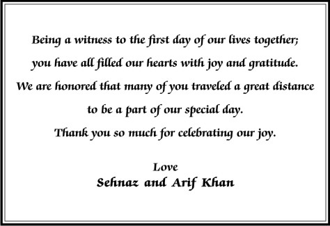 Wedding thank you card 4 - Parekh Cards
